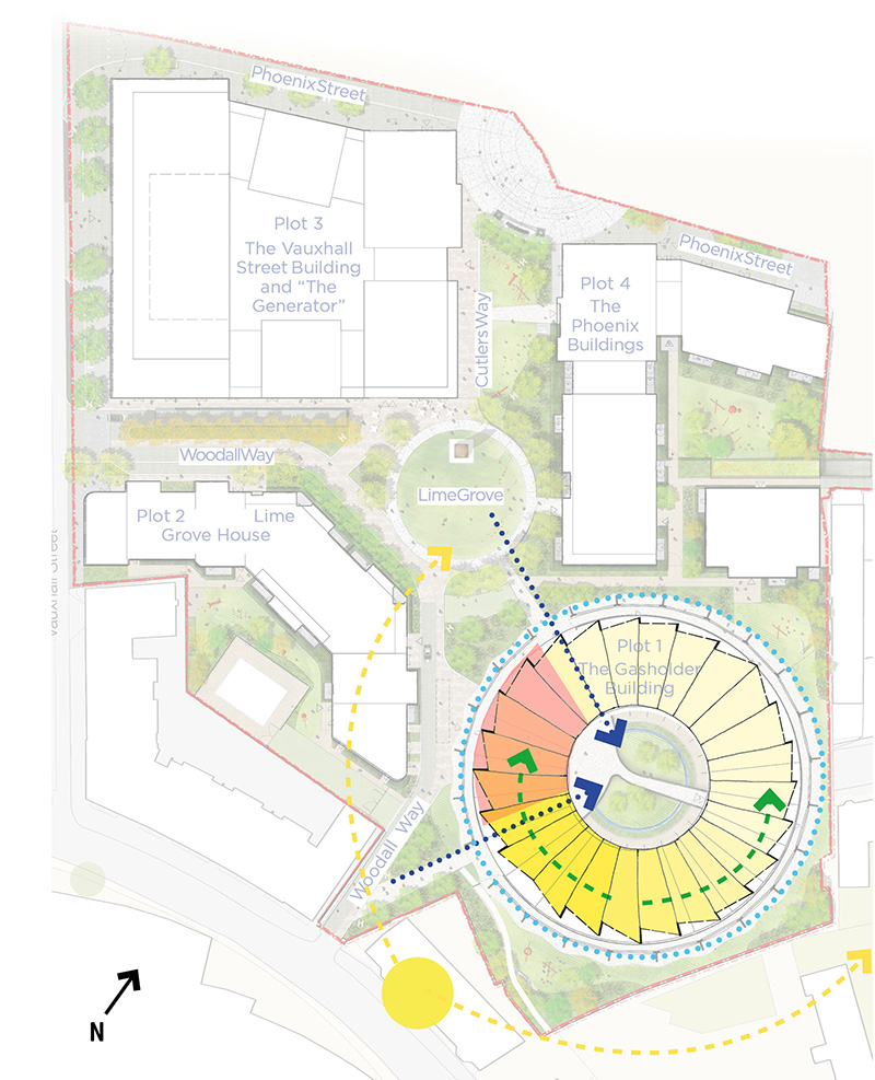 gas holders site plan with solar plan combined T